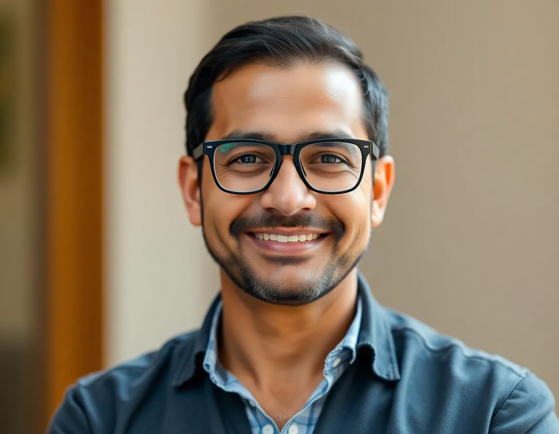 Headshot of a friendly life coach, a man with glasses