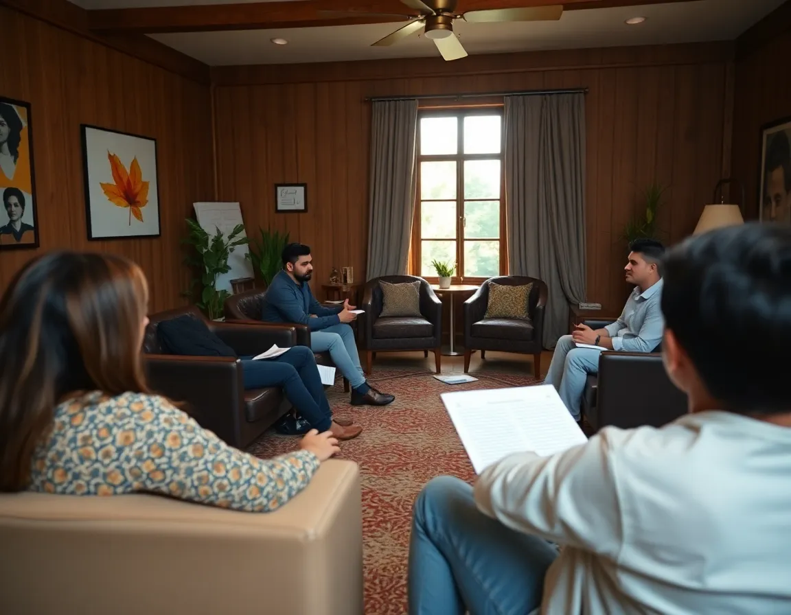 Personal development workshop in a cozy room